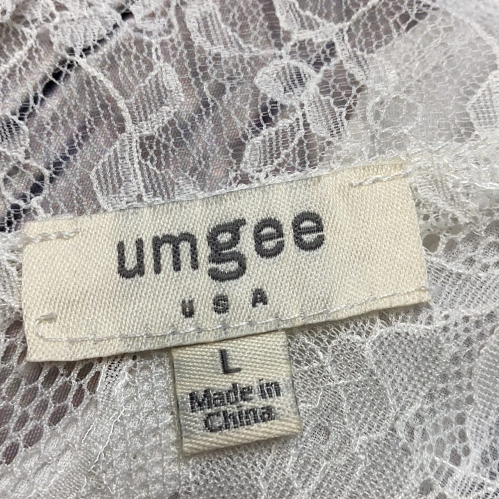 umgee Off-White W/Lace Tank Top Size: Large - Picture 14 of 16